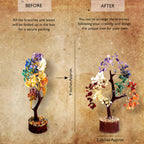 Wonder Care Crystal Tree for Home Decorations Healing Stones Witchy Room Crystal Gifts Gem Christmas Stands for Real Tree (7 Chakra Tree 300 Beads)