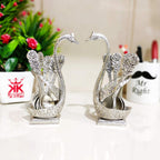 KridayKraft Metal Swan (Duck) Silver Spoon Stand for Dining Table Spoon Set with Stand/Decorative Spoon Rest Showpiece Item for Dining Table...