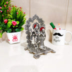 KridayKraft Metal Radha Krishna Idol Statue with Silver Antique Finish so Looks Very Beautiful and use for the Purpose of Worship and Decorative for Home,Office&Table Gift for Birthday