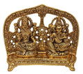 Prince Home Decor & Gifts White Metal Gold Plated Laxmi Ganesh Chocki God Idol