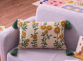 Furnistitchs Boho Rectangle Cushion Cover 12x20 inches | Handmade Decorative Throw Pillow Case | Bohemian Home Decor Sofa Bed Cushion Cover Living Room Bedroom (2, Mustard Seeds, 12x20 inches)