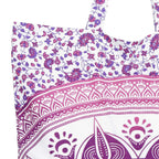 Ravaiyaa - Attitude is everything Cotton Shopping Bag Purse Bags Women Tote Shoulder Handbag (Pink Diya Bati Bag - 7)