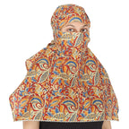 DEEPNYRA - LIVING STYLE Women's and Girl's Rayon Printed Scarf Cum Mask For Working Girls And Women (Light Grey)