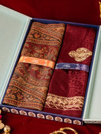 Pashmoda His and Her Gift Set of Kaani shawls With Wooden Gift Box