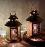 Urban Born Candle Holder for Home Decor | Tea Light Holder | Antique Metal Lantern and Hanging Tealight Holder for Home Decor Items | Tealight Candle Holders for Living Room (Free Tealight)