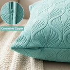 Yellow Weaves Jacquard Cushion Covers | Sofa Cushion Covers | Throw Pillow Cover for Sofa, Couch, Living Room| Removable & Washable | 16x16 Inches, Set of 5 (Powder Blue)