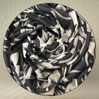 FAHABO Scarf for Women Stylish Print Viscose Cotton | Hijab Scarf | Stole | Soft, Lightweight, and Latest Scarves | 71 x 33 Inches (Blossom Black)