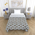 Mafatlal Royal Single Bed Cotton Dohar, 300 GSM 100% Cambric Cotton, Reversible AC Blanket Single, Soft Breathable Lightweight Blanket, 152 x 228 cm, Creame Grey Kafalo