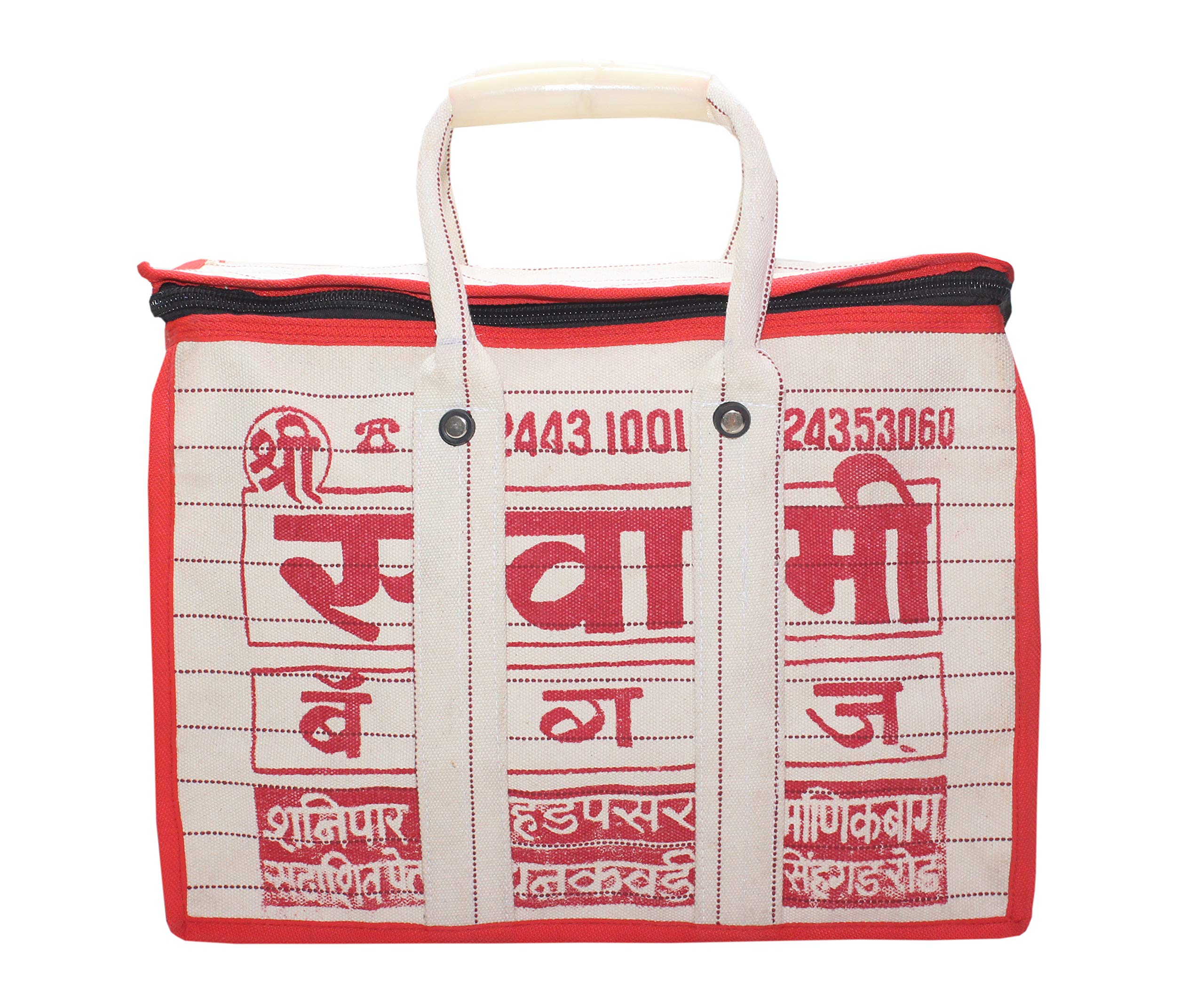 Goodluck Cotton Canvas Grocery Shopping Bag Extra Large Heavy Duty Handcrafted Multipurpose Bag for Grocery Milk Vegetable Storage ((12 X 7 X 16)