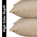 Yellow Weaves Jute Texture Cushion Covers, 12 X 12 Inches, Beige, Set Of 2, 250 TC