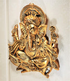 KridayKraft Metal Ganesha ji Statue,Ganpati Wall Hanging Sculpture Lord Ganesh Idol Lucky Feng Shui Wall Decor Your Home, Office,Religious Gift Article Decorative,Showpiece Figurines.