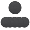 Encasa XO Round Ribbed Cotton Dining Table Mats, Heat Resistant Dark Grey Kafalo