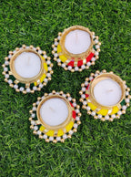 Prapti Handicrafts Handcrafted TeaLight Candle Holders Pack of 12 Units for Diwali Decoration/Diya with Candles, Metal