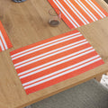 Encasa XO Dining Table Placemats, Ribbed Cotton, Heat Resistant Orange Kafalo
