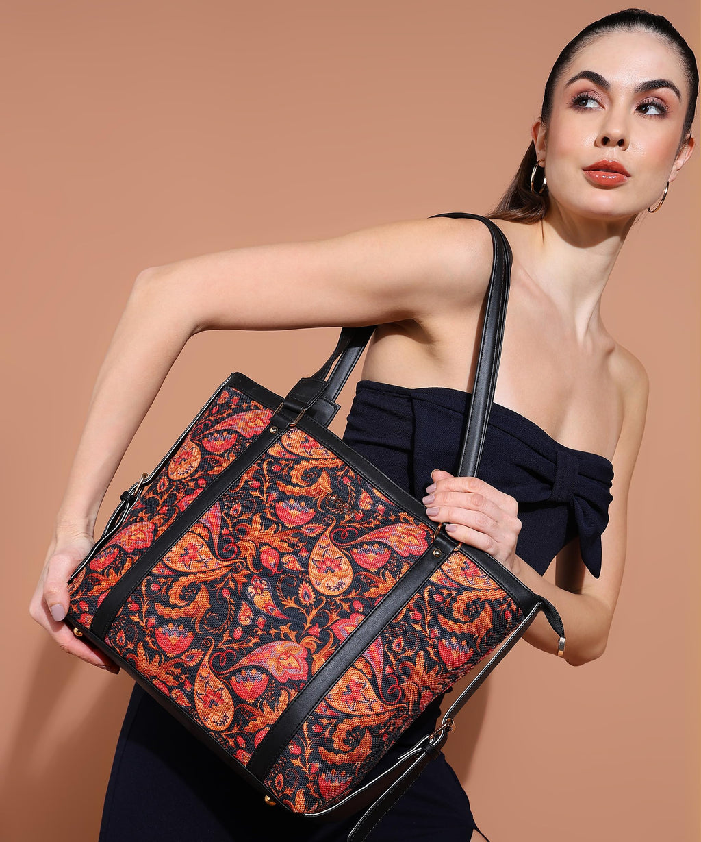 Lookout Fashion Luxe Tote Handbag (fit 15.6 inch laptop) (Red Flair)