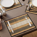Encasa XO Handcrafted River Grass Table Placemats 4 Seater Black Kafalo