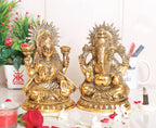 KridayKraft Metal Laxmi Ganesh Statue/Murti for Pooja Room & Home Office Décor,Laxmi Ganesha Idol for Diwali Gift,Religious Idol Showpiece Figurines Decorative & Diwali Poojan...