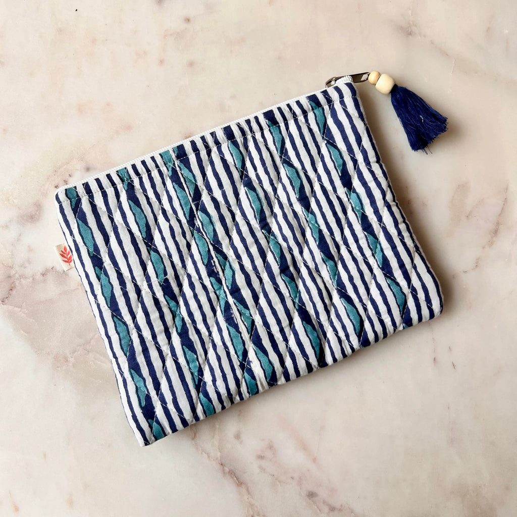 The Spring Story Cotton Handblock Printed Grocery Shopping Bags & Coin Pouch for Carry Milk Fruits Vegetable with Reinforced Handles Jhola Bag Kitchen Essential Reusable Shopping Grocery Bags, Blue