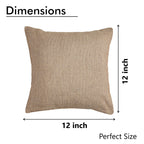 Yellow Weaves Jute Texture 250 TC Cushion Covers, 12 X 12 Inches, Multicolor, Set Of 3