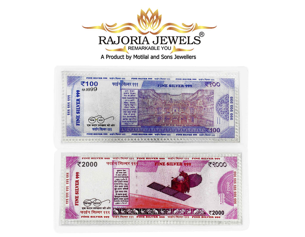 Rajoria Jewels Guaranteed 990 Pure Silver Combo Of 2100 Card for Gifting with Paper Cover