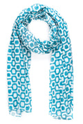 AQVA Printed Cotton Scarf for Women Stylish (Deco Midnight) | Head and Face Cover Scarf for Girls with 100% Cotton | Soft & Lightweight Scarves/Stoles for all Weather (72 x 43 in)