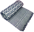 Cotonine Cotton, Single Size, Solapur Chaddar Blanket for Daily use, Blue Color, Pack of 1 Kafalo