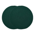 Encasa XO Round Ribbed Cotton Dining Table Mats, Heat Resistant Dark Green Kafalo