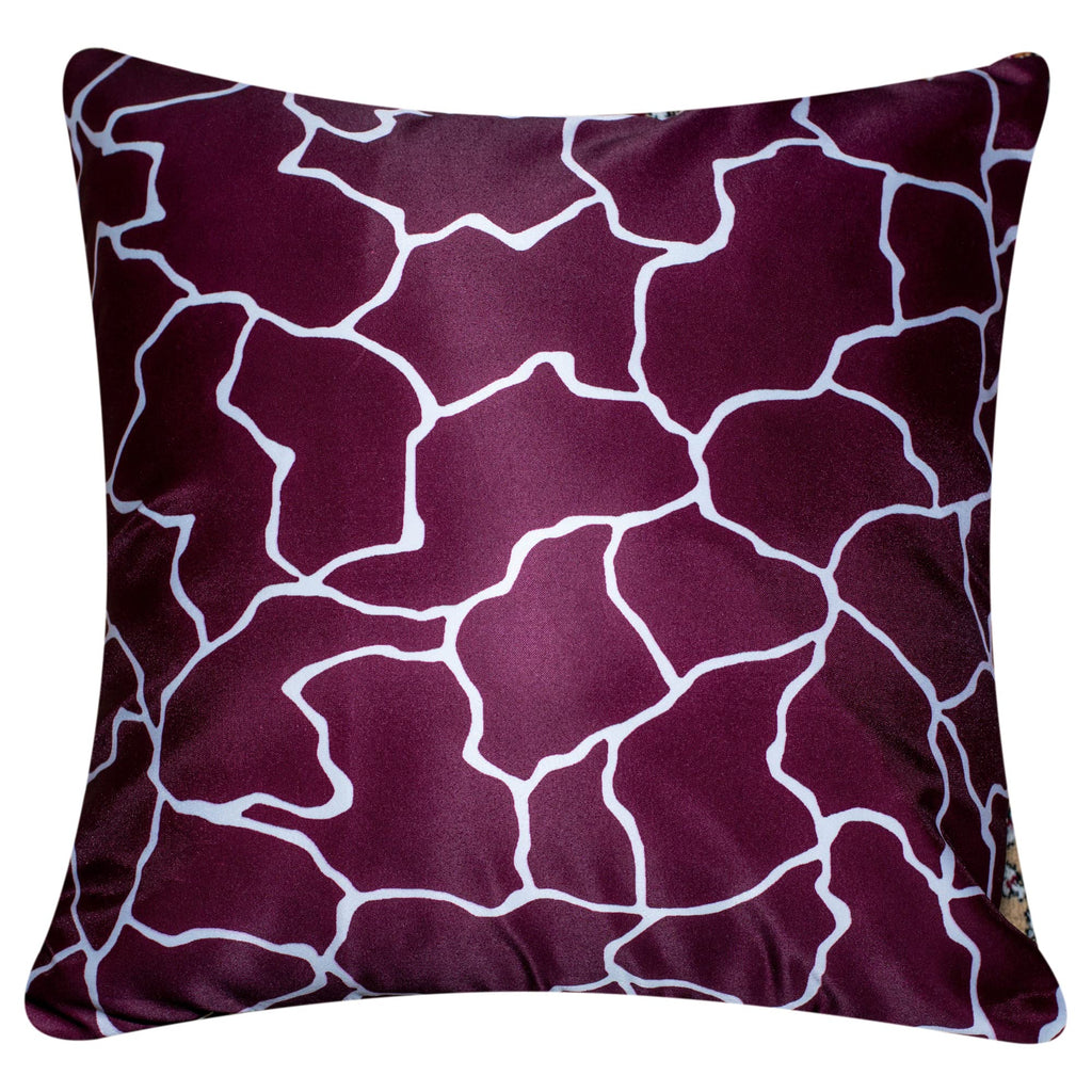 Vendola Decorative Satin Sofa Cushion Covers Set of 5, 12 inch x 12 inch, Sofa Pillow Cover, Maroon and Grey, Zipper Closure (Mohagany, 12X12 Inches)