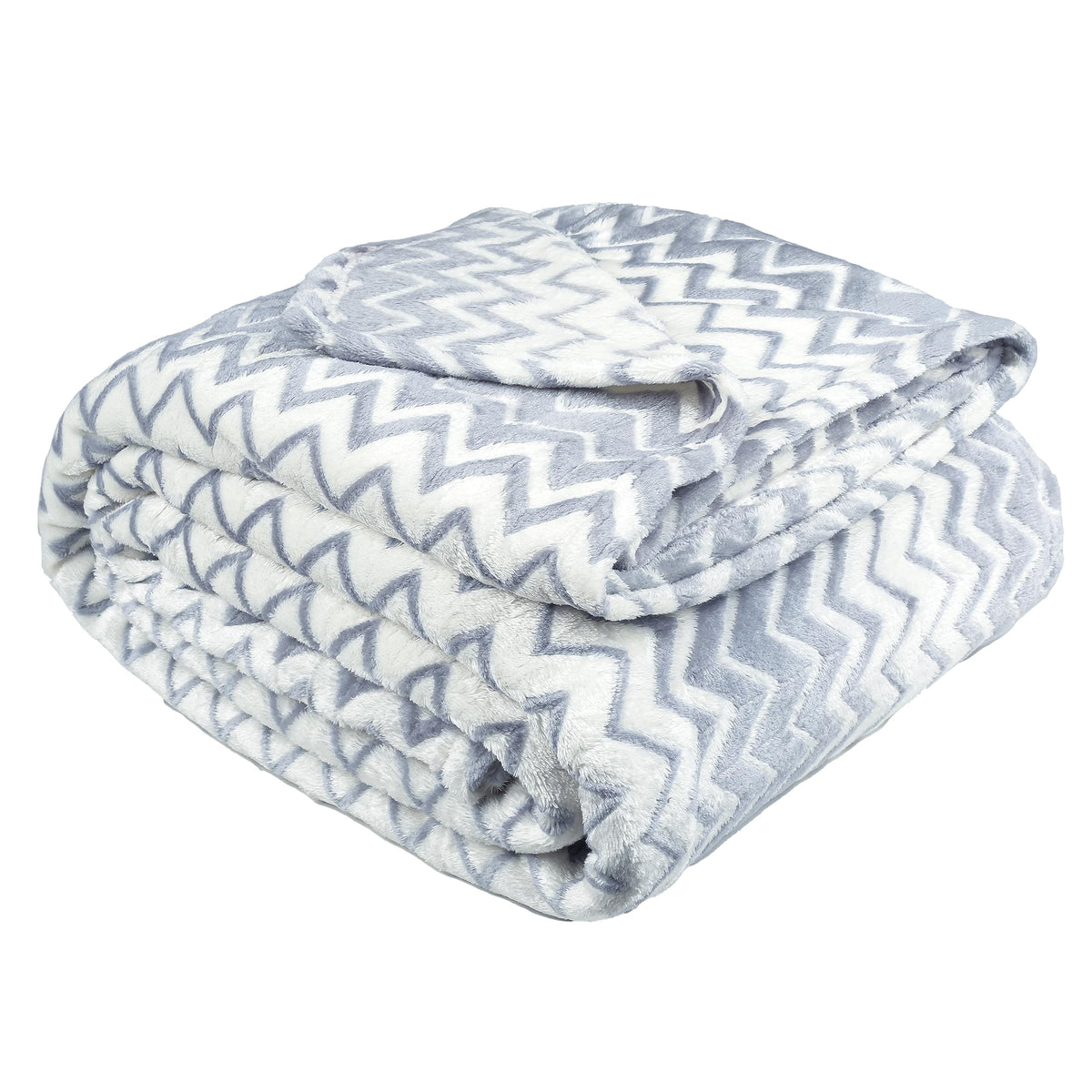 A Brand New - Umi Premium Plush AC Blanket - Lightweight Luxurious Soft Zigzag Flannel Blanket, Super Soft Cozy and Comfy for Couch - (Double - 228 x 228 CM, Grey & White)| TC - 200 Kafalo