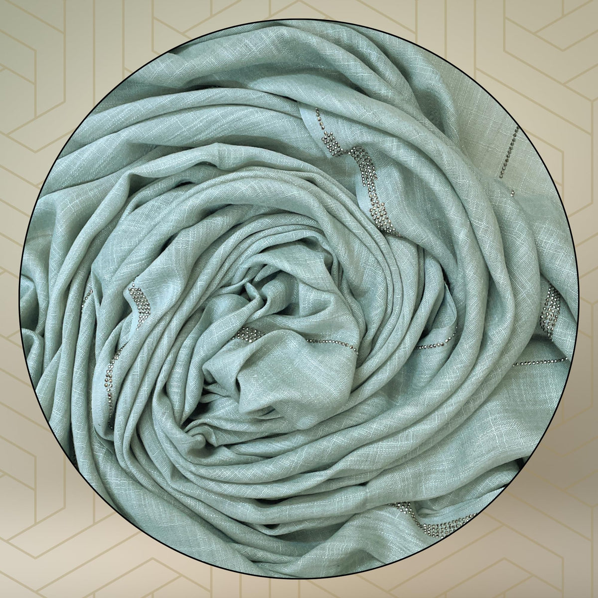FAHABO Scarf Woman Voile Cotton Scarves with Rhinestone Embellishments | Hijab Scarf | Headscarf | Neck Scarf | Stoles | Wraps Size 71 L x 32 W (Tempered Grey)