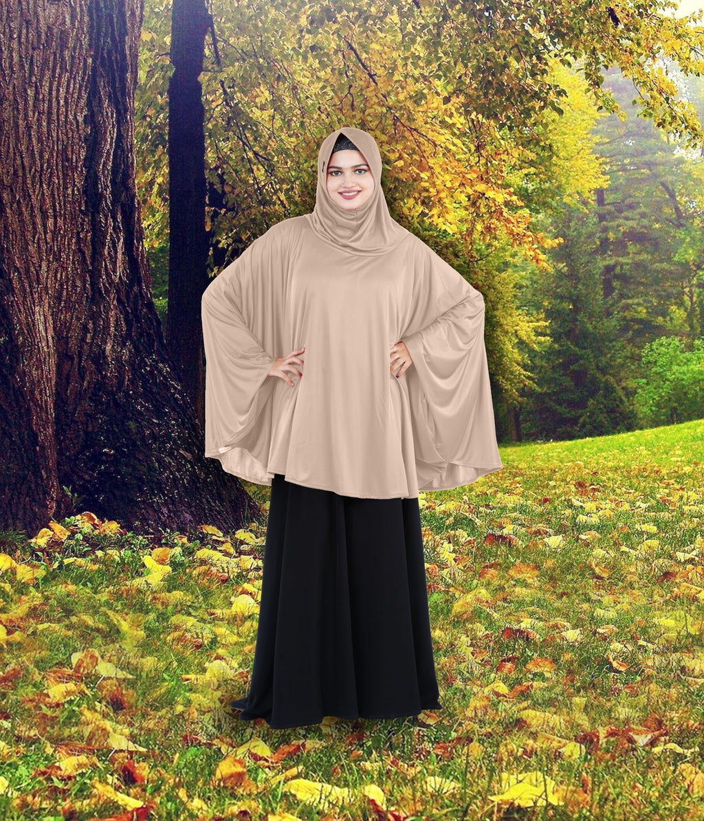 Mehar Hijab's Women's Stylish Hijab Solid Polycotton Feel Good Fabric HANANA Sleeve Hijab Free Size (Wheat)