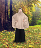 Mehar Hijab's Women's Stylish Hijab Solid Polycotton Feel Good Fabric HANANA Sleeve Hijab Free Size (Wheat)