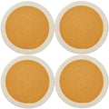 Encasa XO Dining Table Mats, Round Ribbed Cotton, Heat Resistant Yellow Kafalo