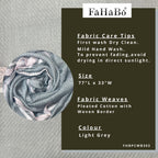 FAHABO Scarf Woman Pleated Cotton with Woven Border Scarves | Hijab Scarf | Headscarf | Neck Scarf | Stoles | Wraps (Light Grey)