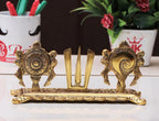 KridayKraft Metal Tirupati Balaji Yantra Shankh Chakra Tilak Namah Symbol Gold Plating Antique Decorative for Home & Office Table Showpiece Figurines