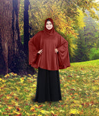 Mehar Hijab's Modest Women's Stylish Instant Sleeve Hijab Solid Polycotton Feel Good Fabric HANANA Sleeve Hijab Free Size (Dark Maroon)