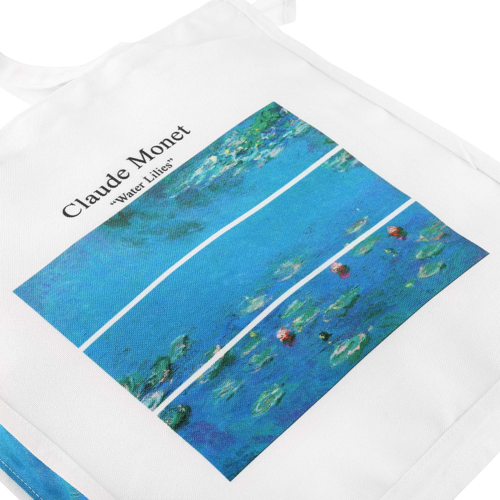 UpTown Folks Water Lilies Tote Bag, Claude Monet Canvas Tote Bag, zipper & a pocket, women & girls