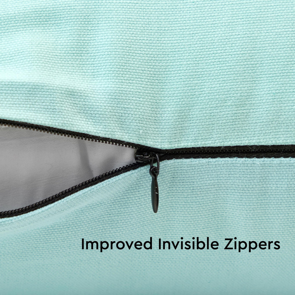 Encasa XO Cotton Throw Pillow Covers 84 TC Set Of 2 I 16X16 In (40X40 Cm) - Egg Blue I No Insert I Plain Square Pillowcases I Machine Washable | Indoor Use Only
