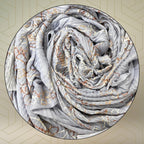 FAHABO Scarf Woman Pleated Cotton Scarves with Embroidery and Tassels | Hijab Scarf | Headscarf | Neck Scarf | Stoles | Wraps (Whisper Grey -1)