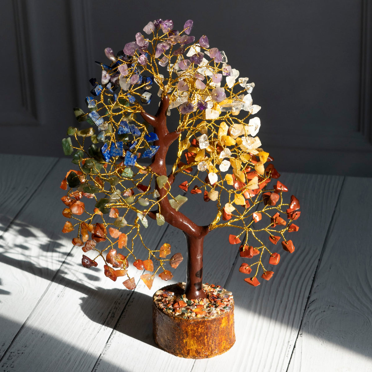 ZAICUS Seven Chakra Crystal Tree Showpiece for Home Decoration | 8-10 Inch