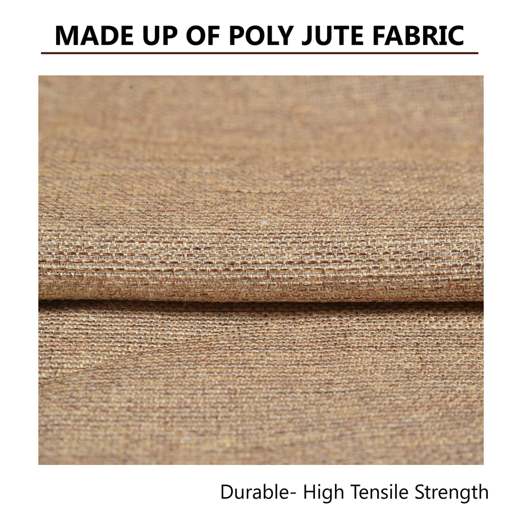 Yellow Weaves Jute 250TC Cushion Covers, 16 X 16 Inches, Beige, Set of 2