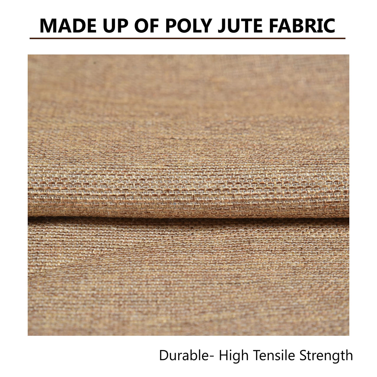 Yellow Weaves Jute Texture Cushion Covers, 16 X 16 Inches, Beige, Set of 3, 250 TC