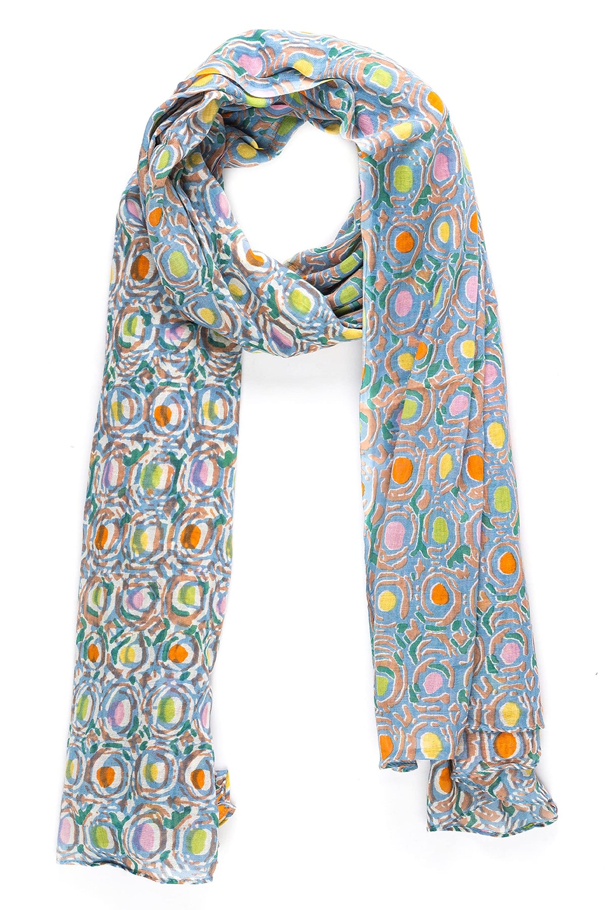 AQVA Printed Cotton Scarf for Women Stylish (Malti) | Head and Face Cover Scarf for Girls with 100% Cotton | Soft & Lightweight Scarves/Stoles for all Weather (72 x 43 in)