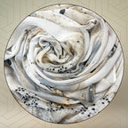FAHABO Scarf Woman Floral Print Premium Mal Mal Textured Cotton Scarves with Tassels | Hijab Scarf | Headscarf | Neck Scarf | Stoles | Wraps | Size 71 L x 33 W (Elegance Grey, Yellow)