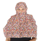 DEEPNYRA - LIVING STYLE Female Cotton Scarf Face Full Covering With Mask Head Hair Wrap Sun Protection For Women Printed Square All Season Wear (MARRON), Maroon