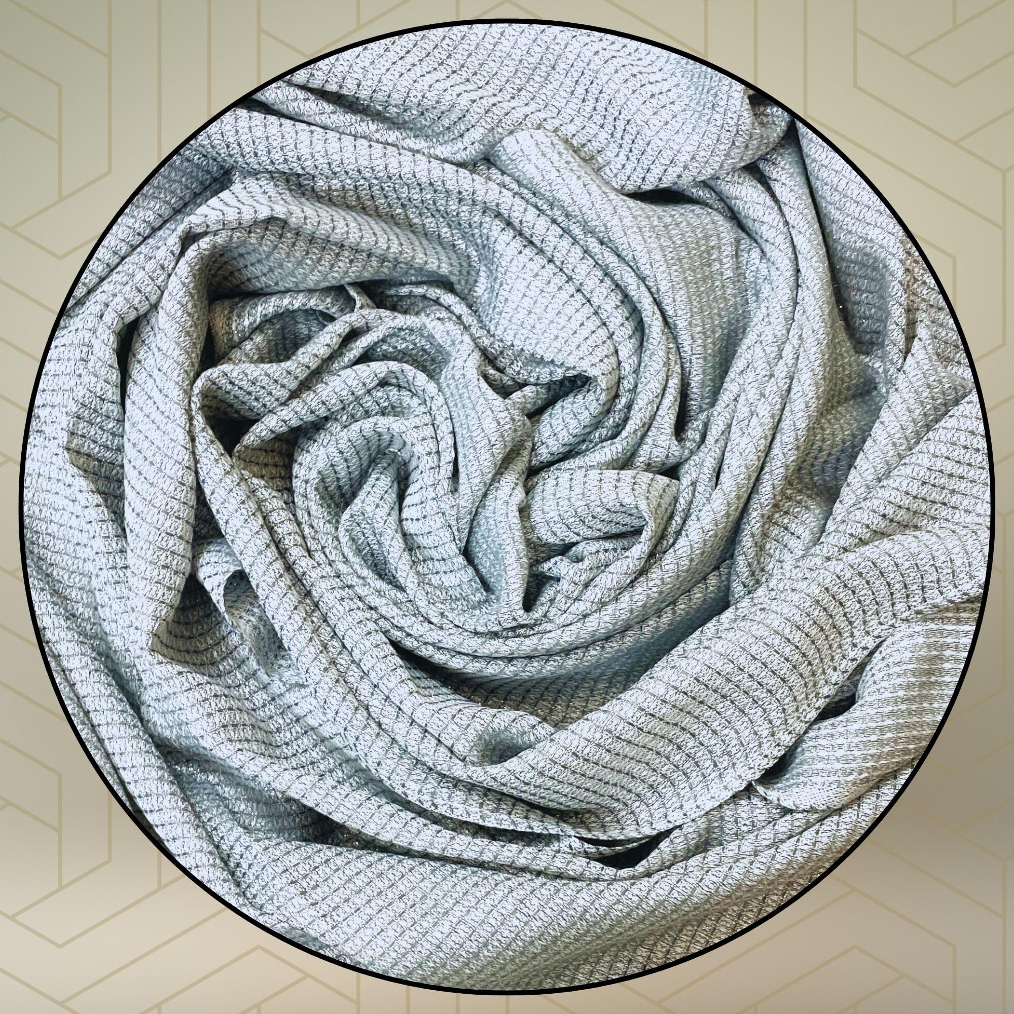 FAHABO Shimmer Woven Cotton Blend Scarf for Women – Lightweight Hijab & Stole Wrap | 73 x 29 Inches (Light Grey)