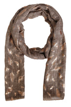 FabSeasons Casual Light Brown Cotton Solid Scarf with Feathers Design Zari, Scarves, Stole, Duppatta & Shawl for Women & Girls for Summer & Winters, Size - 80 * 180 cms