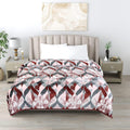 Gullivar Premium Ultra Soft Flannel Printed Single Blanket 220x160 cm| 200 GSM Warm & Cozy All Season AC Blanket| Lightweight Travel/Camping Throw for Sofa & Couch| Winter Duvet/Quilt- Red & Grey Kafalo