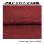 Yellow Weaves Jute Texture 250 TC Cushion Covers, 24 X 24 Inches, Maroon, Set Of 2