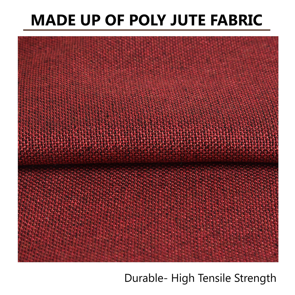 Yellow Weaves Jute Texture 250 TC Cushion Covers, 24 X 24 Inches, Maroon, Set Of 2